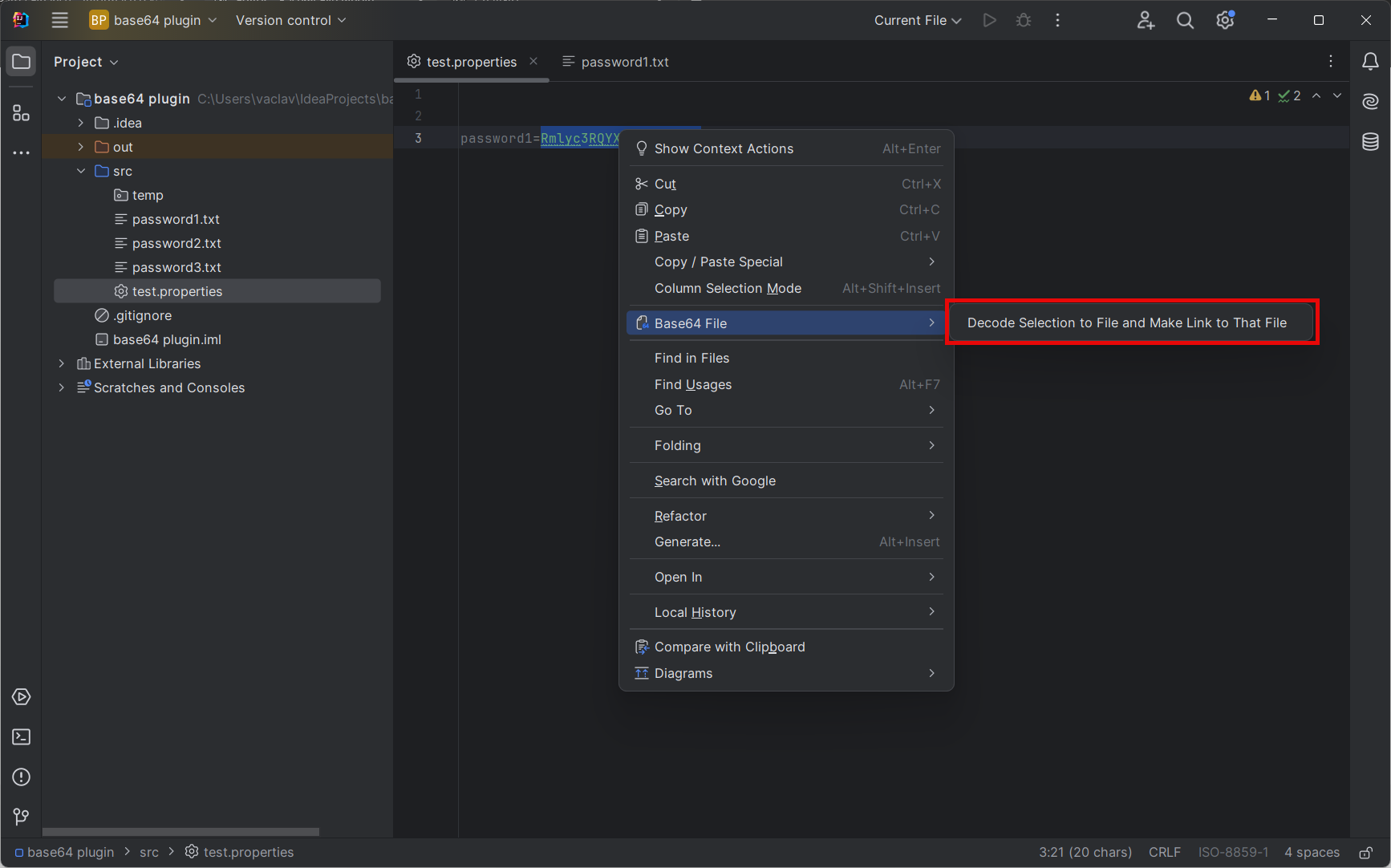 Editor Base64 File Plugin
